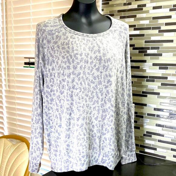 Buffalo David Bitton crew neck sweater. Lavender print on light grey marl. XXL - Picture 1 of 7